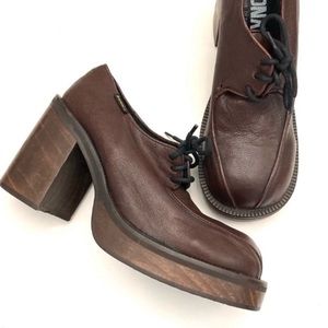 Sonax Vintage Y2K Spice Girls 1990’s Wooden Platform Oxford Shoes Size 41